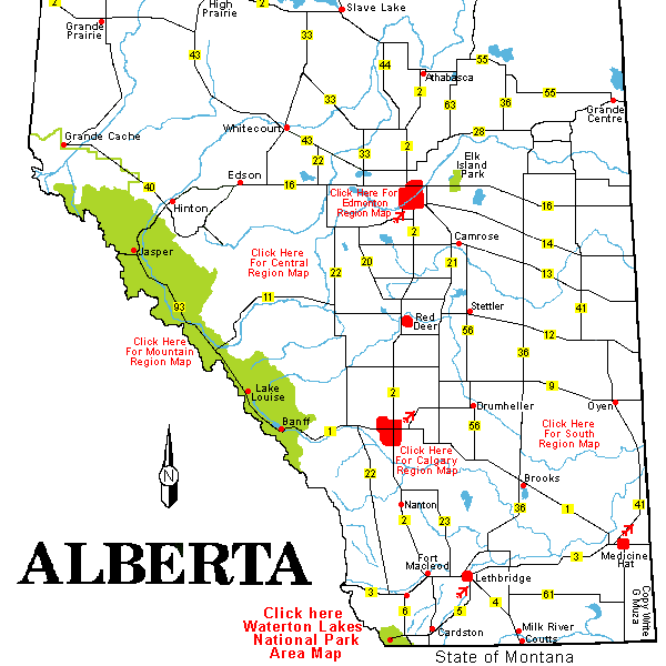 carte de Colombie Britannique et d'Alberta